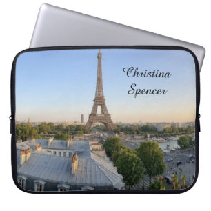 Personalised Paris City Skyline Laptop Sleeve