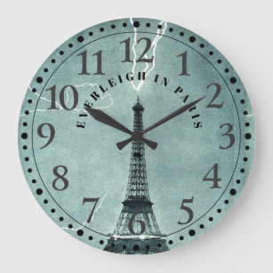 Personalised Paris Eiffel Tower Large Clock