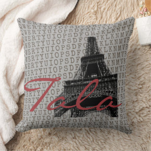 Personalised Paris Eiffel Tower Throw Blanket Cushion