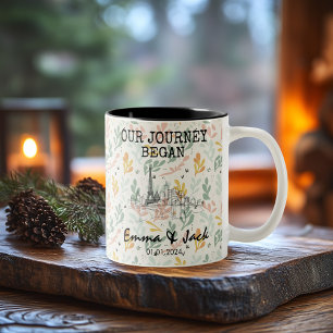 Personalised Paris Memory - Line Art Landmark  Two-Tone Coffee Mug
