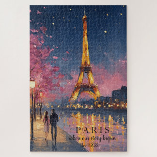 Personalised Paris Night | Custom Quote Jigsaw Puzzle