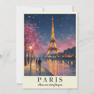 Personalised Paris Night Flat Card | Custom Quote 
