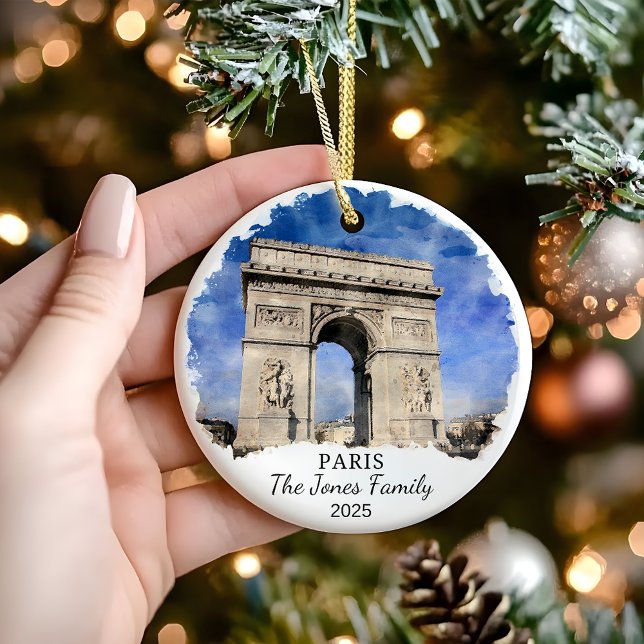 Personalised Paris Ornament, France Gift Ceramic Tree Decoration (Creator Uploaded)