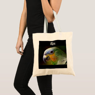Personalised Parrot Photo and Name Tote Bag