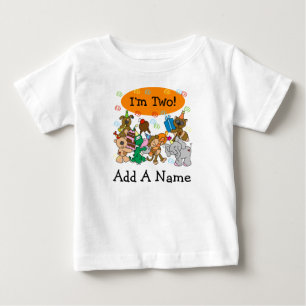 Personalised Party Animals 2nd Birthday Tshirt
