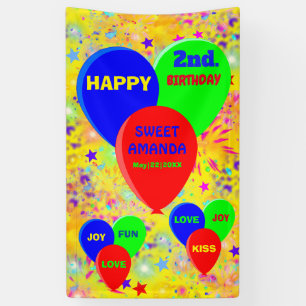 Personalised party banner colourful balloons