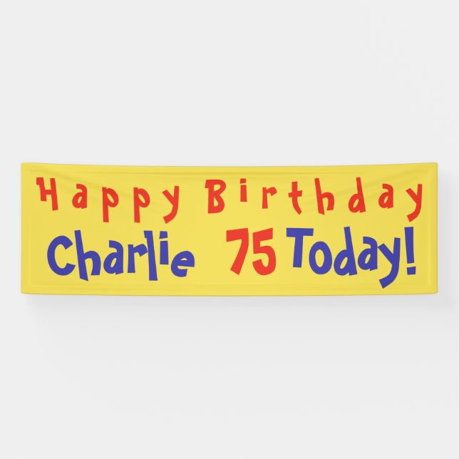 Personalised Party Banner with Name and Age (Horizontal)