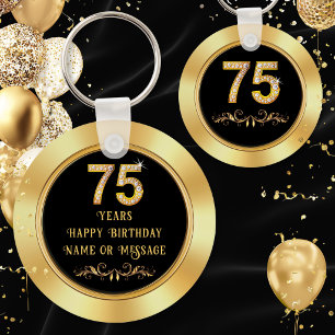 Personalised Party Favours for 75th Birthday, 75th Key Ring