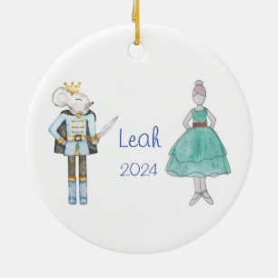Personalised Party GirlMouse King Nutcracker  Ceramic Tree Decoration