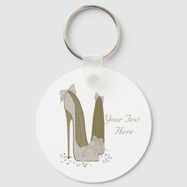 Personalised Party Stiletto Shoe Art Key Ring (Front)