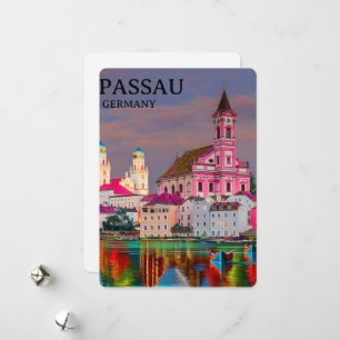 Personalised Passau postcard, GERMANY card, Passau Holiday Card