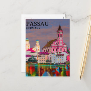 Personalised Passau postcard, GERMANY card, Passau Holiday Postcard