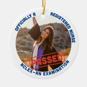 personalised passed nclex-rn officially a nurse ceramic tree decoration