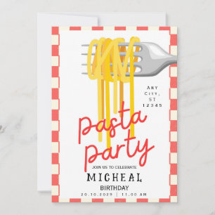 Personalised Pasta Adult Birthday Invitation