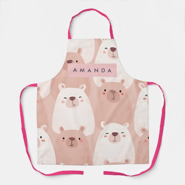 Personalised Pastel Adorable Capybara Apron (Front)