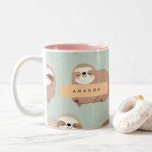 Personalised Pastel Adorable Sloth Pattern