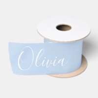 Personalised Pastel Blue Elegant Name Satin
