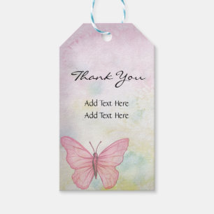 Personalised Pastel Butterfly Pink Gifts Favours Gift Tags