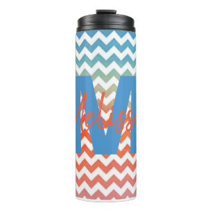 Personalised Pastel chevron Thermal Tumbler