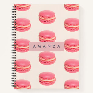 Personalised Pastel Chic Pink Macaron Pattern Notebook