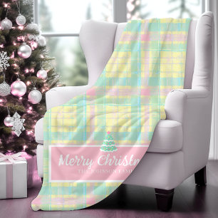 Personalised Pastel Christmas  Sherpa Blanket