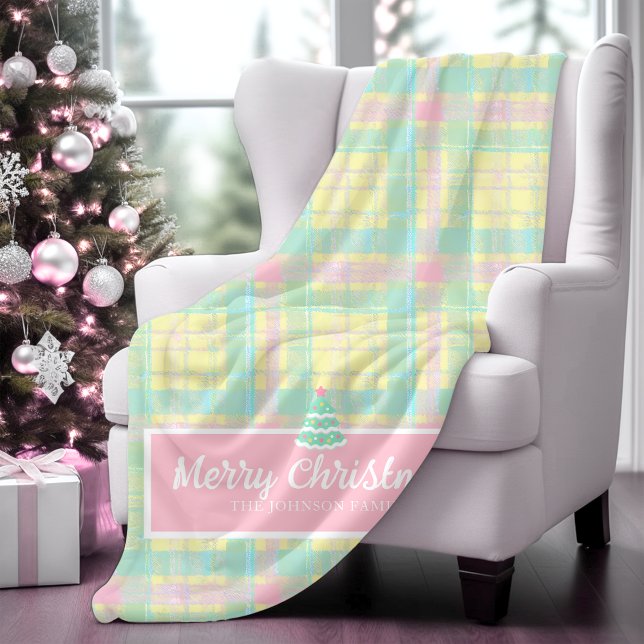 Personalised Pastel Christmas  Sherpa Blanket (Demo)