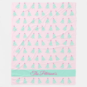 Personalised Pastel Christmas Throw Blanket