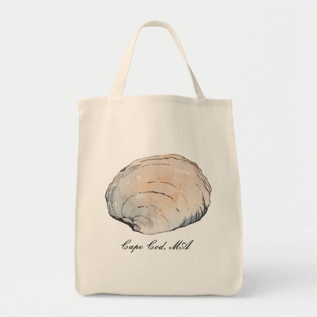 Personalised Pastel Clam Shell Tote Bag (Front)