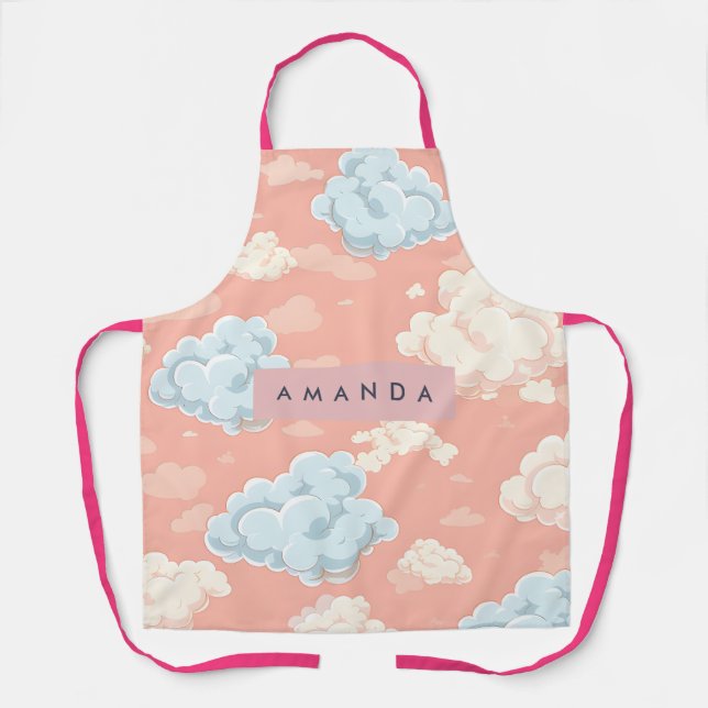 Personalised Pastel Cloud Dreamscape  Apron (Front)