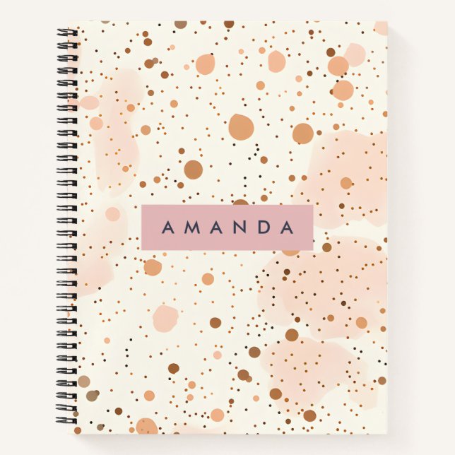 Personalised Pastel Confetti Dot Style Notebook (Front)