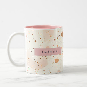 Personalised Pastel Confetti Dot Style Two-Tone Coffee Mug