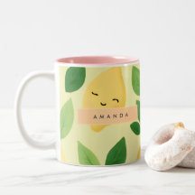 Personalised Pastel Cute Smiling Lemon Pattern