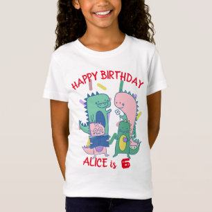 Personalised Pastel Dinosaur Birthday Party T-Shirt