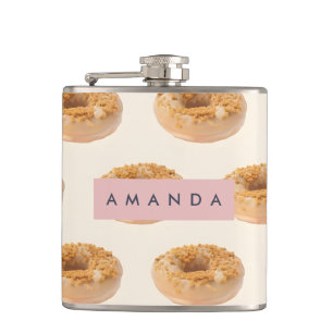 Personalised Pastel Doughnut Sprinkle Pattern Hip Flask