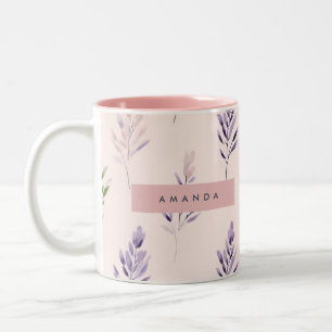 Personalised Pastel Elegant Lavender Pastel Two-Tone Coffee Mug
