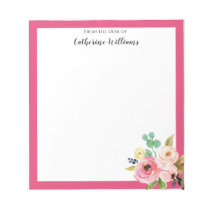 Personalised Pastel Floral Boho Name Stationery Notepad