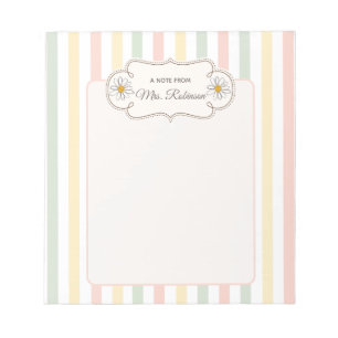 Personalised Pastel Floral   Custom Name Writing  Notepad
