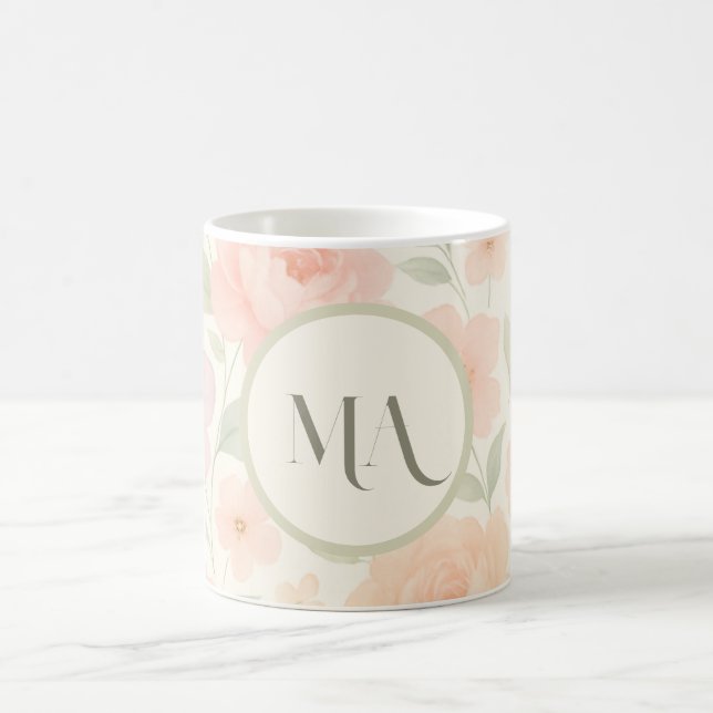 Personalised Pastel Floral Mug with Monogram (Center)