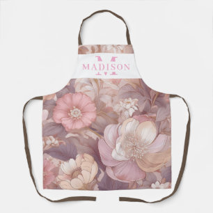 Personalised Pastel Floral with Name & Monogram Apron