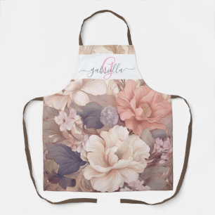 Personalised Pastel Floral with Name & Monogram Apron