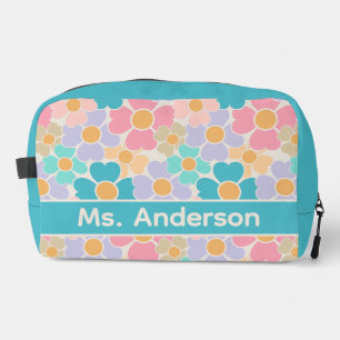 Personalised Pastel Flowers Dopp Kit