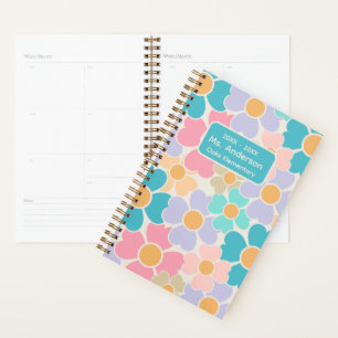 Personalised Pastel Flowers School Planner