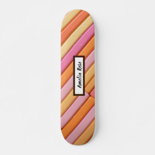 Personalised Pastel Geometric Abstract Skateboard