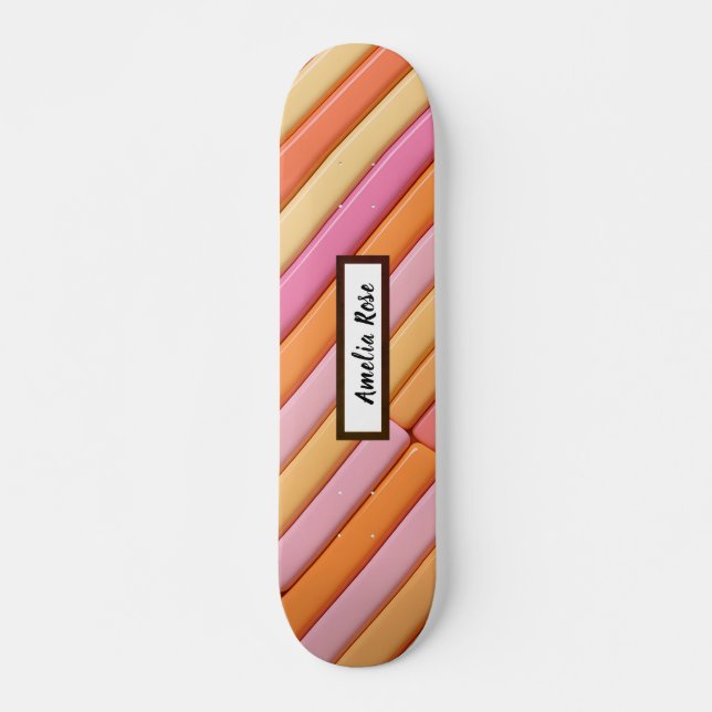 Personalised Pastel Geometric Abstract  Skateboard (Front)