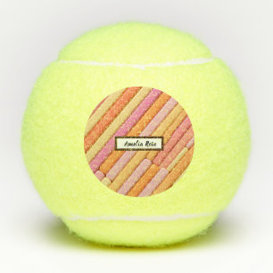 Personalised Pastel Geometric Abstract Tennis Balls