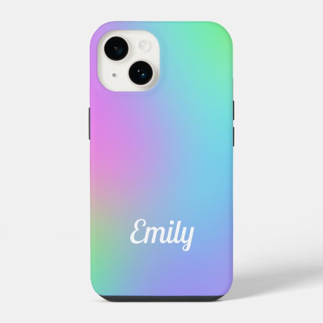 Personalised Pastel Gradient iPhone Case (Back)