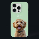 Personalised Pastel Green Dog Photo  iPhone 15 Pro Case<br><div class="desc">Add a touch of personal charm to your phone with our Personalised Pastel Green Phone Case featuring your favourite dog photo! This cute and custom design is perfect for dog lovers who want to keep their furry friend close at all times. Made with high-quality materials, this phone case offers both...</div>