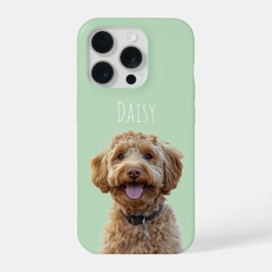 Personalised Pastel Green Dog Photo iPhone 15 Pro Case