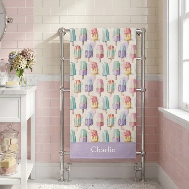 Personalised Pastel Ice Cream Bath Towel (Creator Uploaded)