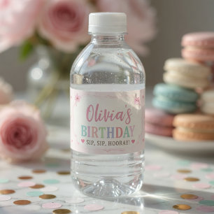 Personalised Pastel Ice Cream Birthday Water Bottle Label